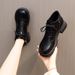 Chunky Heel Martin For Women New Autumn Winter British Style Ankle Height Increasing Slimming Fleece Lined Melard Short_vogvips.com