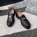 New slip-on small leather shoes niche retro chunky single shoes_vogvips.com