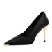 Metal Pointed High Heels Glossy Pana Pattern Super High Heel Single Shoes Women's Shoes_vogvips.com
