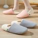New In Autumn And Winter! Silent Plush Cotton Mop Male And Female Couples Soft-soled Non-slip Warm Home Confinement Shoes Warm Cotton Slippers_vogvips.com