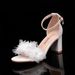 Women’s Shoes new style fish mouth high heels thick heel shallow mouth diamond pearl women's single shoes wedding dress bride_vogvips.com