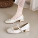 French Silver Flat Ballet Shoes Femininity Bow Fairy Style Word With Mary Jane Shoes_vogvips.com