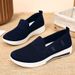 Women's Summer Breathable Casual Slip-On Mom Lightweight Walking Solid Color Versatile Single Shoes_vogvips.com