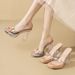 2025 Summer Outdoor Rhinestone Comfortable One-Strap High Heels Waterproof Platform Non-Tiring Crystal Chunky Heel_vogvips.com