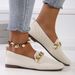 2026 New Summer Single Shoes Chain With Diamond Casual Flat Bottom Fashion Versatile Women's Shoes_vogvips.com