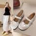 French Beautiful Silver Single Shoes Women's Spring And Summer Ballet Shoes Flat All-match Skirt Mary Jane Shoes_vogvips.com