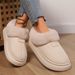 Labeled Women's Winter Warm Fleece-Lined Non-Slip EVA Thick-Soled Outdoor Wear Closed-Back Cotton Slippers Home Shoes_vogvips.com
