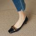 French-style Retro Square-toed Soft Leather Women's Shoes, 2025 New Model, Gentle Evening Breeze Cat 3cm Low Heel Mary_vogvips.com