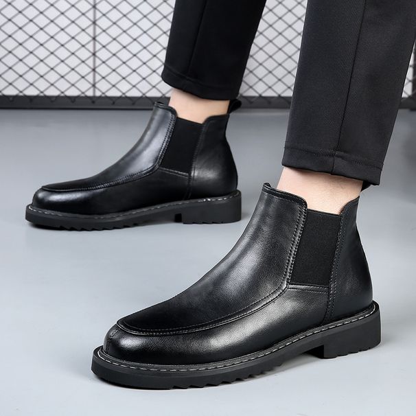 European Warm Series High-End Genuine Leather Boots For Men, Autumn And Winter Pointed Toe British Martin High-Top Ankle Boots, Suit_vogvips.com