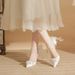 Women's Shoes Classic Style Elegant Pearl Bow High Heels For Women - Pointed Toe Wedding Shoes, Bridal Party Pumps In White_vogvips.com