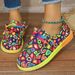 2024 New Foreign Trade Large Size Lace-up Colorful Low-top Sneaks For Women Graffiti Lazy Canvas Flat Shoes_vogvips.com
