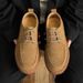 New casual shoes men's suede frosted leather lightweight breathable soft sole lace-up work shoes_vogvips.com