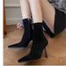 WalkPrime High Heel Stiletto Sexy Short European And American Autumn Winter New Women's Slimming Suede Feet Black Square Toe Slim_vogvips.com