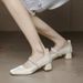 High Heeled For Women 2025 New Summer Daily Outfit With Thick Heel Skirt Bridesmaid Pearl Square Toe Mary Jane Single_vogvips.com
