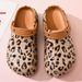 Leopard Print Soft Clogs Couples, Suitable For Indoor Outdoor Use, Stylish And Comfortable Women's Sandals_vogvips.com