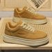 Men's Casual Sneakers - Retro Style Comfortable Breathable Low-Top Lace-Up Shoes With Thick Sole (Black/Khaki/Wheat)_vogvips.com
