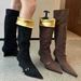 2025 Autumn Slimming Sleeve Knight Pointed Toe Hidden Wedge Two-Way Wear Niche Hot Girl Over-the-Knee Fashion Boots_vogvips.com