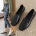 Square-headed Single Shoes Female Lazy Person Pedals British Shoes Trendy Soft-soled Fairy Small Leather Shoes_vogvips.com