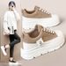 W3677 New Color Matching Women's Shoes 2024 Autumn Inner Height Increase Thick Sole Wear Resistant Versatile Student Breathable Single Shoes Sneakers_vogvips.com