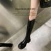 Grape Mom Style V-Cut Long For Women, Autumn And Winter, Fleece-Lined, Round Toe, Chunky Heel, Mid-Calf, High Boots,_vogvips.com