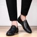 Summer Style Loafers For Men, Leather Cowhide Leather, Soft Sole, Trendy Men's , Slip-On Breathable Casual Driving_vogvips.com