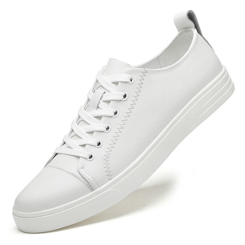 Men's Casual Board Shoes Men's Breathable White Men's Shoes Flat-bottomed Round Shoes_vogvips.com