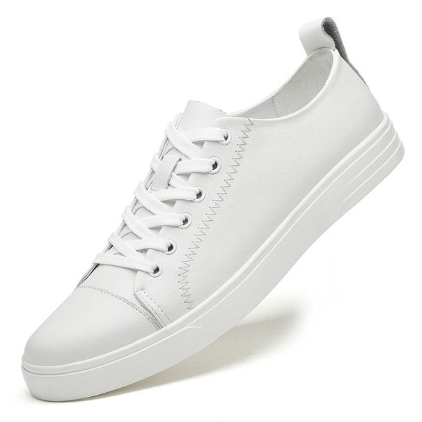 Men's Casual Board Shoes Men's Breathable White Men's Shoes Flat-bottomed Round Shoes_vogvips.com
