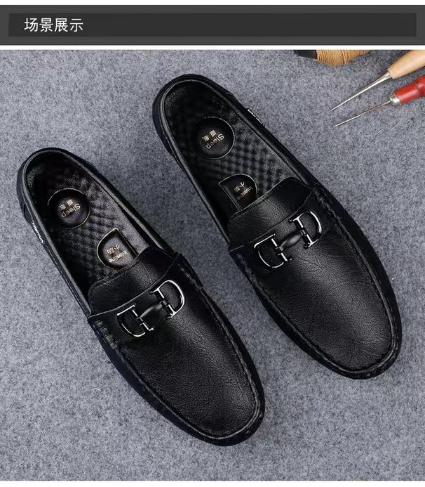 High-end Men's Autumn Trend Breathable Non-slip Genuine Leather Sole Soft Surface Casual Loafers_vogvips.com