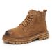 Big Yellow Boots Martin Boots Can't Kick Bad, Leather Tooling Medium Help Men's Short Boots Men's Shoes_vogvips.com