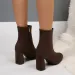 Vintage Square High Heel Women Ankle Boots Elegant Pointed Toe Party Dress Shoes 2026 Autumn Winter Ladies Short Booties_vogvips.com