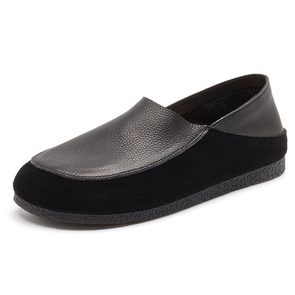 Genuine Leather Fashion Women's High-end Soft-soled Casual Shoes, 2024 Autumn And Winter New Flat Slip-on Loafers_vogvips.com