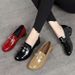 Patent Leather Loafers Low Heel Small Leather Shoes Women's Soft Sole Soft Surface Flat Sole Shoes Women's Shoes_vogvips.com