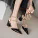 528-2 Rivet High Heels Large Size Pointed Women Spring Summer New Roman Sandals Elegant Closed Toe Single Shoes_vogvips.com