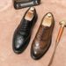 Euro Step Summer New Brogue Men's Business Simple Style Breathable Formal Leather Shoes_vogvips.com