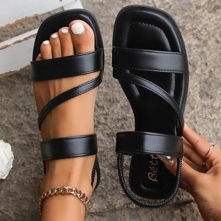 Women's Flat Sandals & Slippers - New Spring Collection, Plus Size Beach Fashion, Roman Style, Solid Color, Comfortable Women's Footwear_vogvips.com