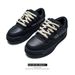 Niche dreadlocks bread shoes men's and women's skateboard shoes thick soled versatile height enhancing casual shoes national trend black shoes_vogvips.com