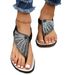 Summer New Glass Diamond Woven Beach For Women's Large Herringbone Sandals_vogvips.com