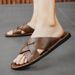 Large Size 2025 New Summer One-piece Men's Slippers, Fashionable Stylish Flat Bottomed Sandals, Anti Slip And_vogvips.com