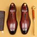 Business Oxford Shoes British Pointed Toe men's Dress Shoes Lace-up men's Leather Shoes Handmade Shoes office shoe men_vogvips.com