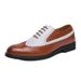 Euro Step 2025 New British Style Brogue Large Size Color Block Men's Low-top Leather Shoes_vogvips.com
