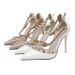 Women's Shoes Sexy Nightclub Stiletto High Heels Shallow Mouth, Pointed Rivets, Hollow Straps_vogvips.com