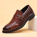 2024 New Leather Business Formal Casual Crocodile Pattern Men's British Korean Version Pointed Oversized Shoes_vogvips.com