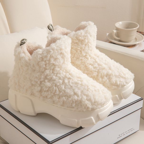 Women's Snow Boots Thick Sole Height Increasing Outdoor Fashion Plush Warm Cold-Proof Couple's Platform Winter_vogvips.com