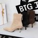 1895-1 Vintage Suede Pointed Toe Slim Thin Heel Mid-Heel Versatile Fashion Back Zipper Ankle Boots For Women_vogvips.com