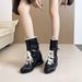 Women Boxing Boots 8Cm Genuine Leather Boxing For Women 2025 Summer New Britih Style Martin Thick Sole German Training Mid-Calf Short_vogvips.com