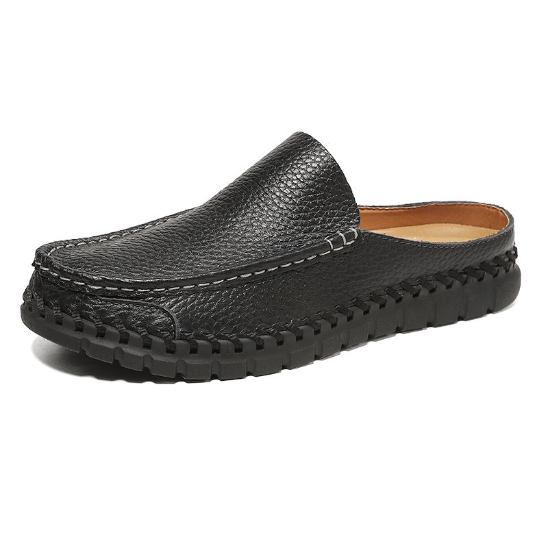 New Arrival Casual Man Moccasins Fashion Designer Muller Shoes Loafe For Men Comfortable Slip-on Half Drag Lazy_vogvips.com