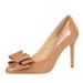 Bow High Heels Women's Thin Heels Patent Leather Shallow Mouth Women's Shoes Pointed Single Shoes Women's Shoes_vogvips.com