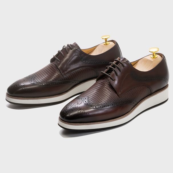 Classic Wingtip Brogue Mens Derby Shoes Genuine Leather Lace-Up Casual Business Office Luxury Brand Man Shoes Oxfords Sneakers_vogvips.com