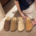 2025 New Women's Autumn Winter British Thick Sole Shoes Casual Half Internet Celebrity Versatile Deer Antler_vogvips.com