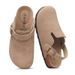 Bebealy Women's Cow Suede Clogs With Adjustable Strap Indoor And Outdoor Fashion Cork Footbed Leather Mules Slip On Potato Shoes_vogvips.com
